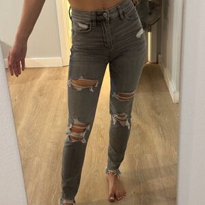 Distressed Gray Skinny Jeans